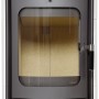 Hark Küchenofen Keramik Weiß 5 kW mit Automatik, Kaminofen mit Sichtfenster.