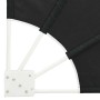 Eckdetail des vidaXL Balkon Sichtschutzes: Anthrazit Polyester, weißer Rahmen, Befestigung.