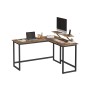 L-förmiger Vasagle Computertisch mit Monitoraufsatz, braun-schwarz. Ideal für platzsparendes Arbeiten.