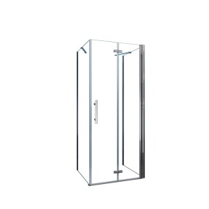 Duschparadies U-Duschkabine 90 x 120 x 90 cm U-Kabine Höhe 185cm Falttür 6mm NANO Glas Duschtür Drehtür