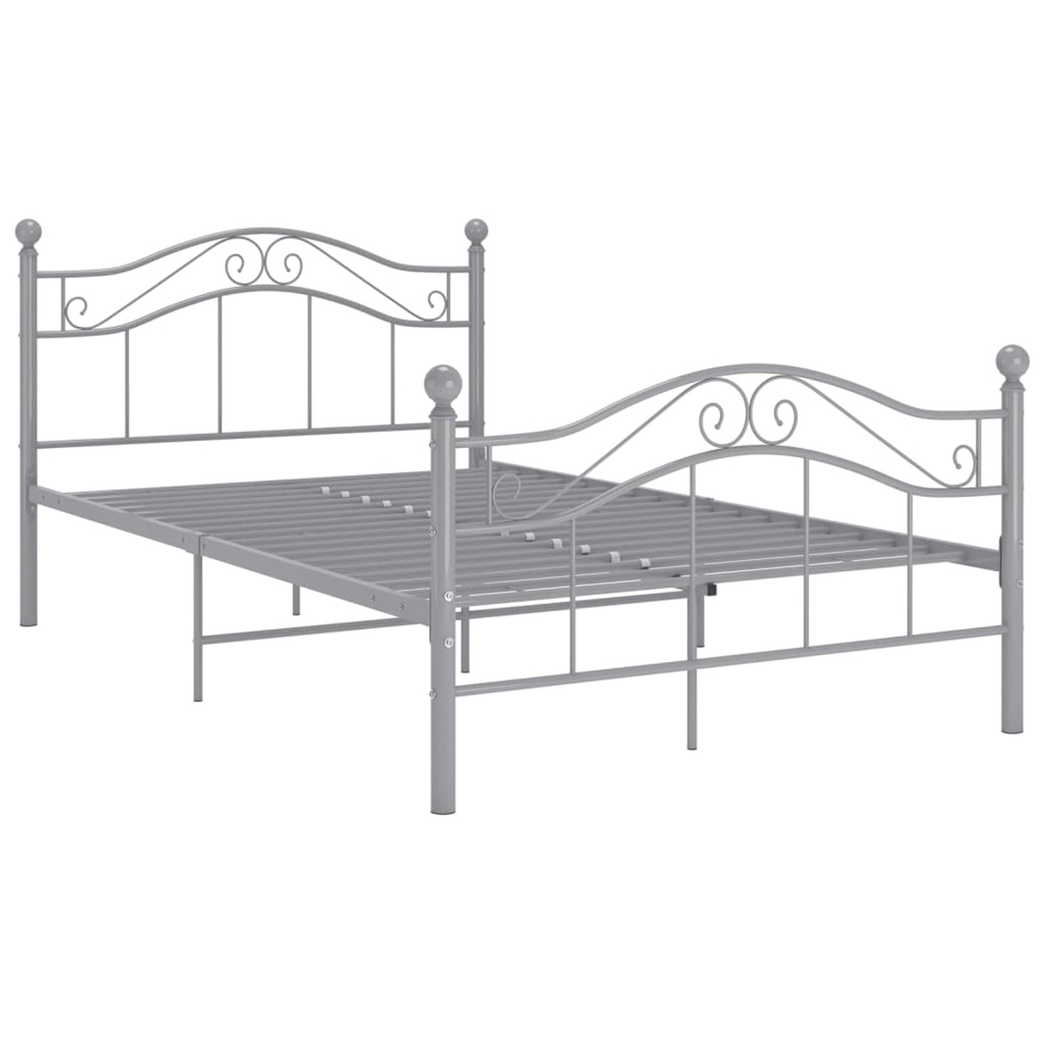 vidaXL Bettgestell Bett Grau Metall 120x200 cm Bett Bettrahmen Bettgestell günstig online kaufen