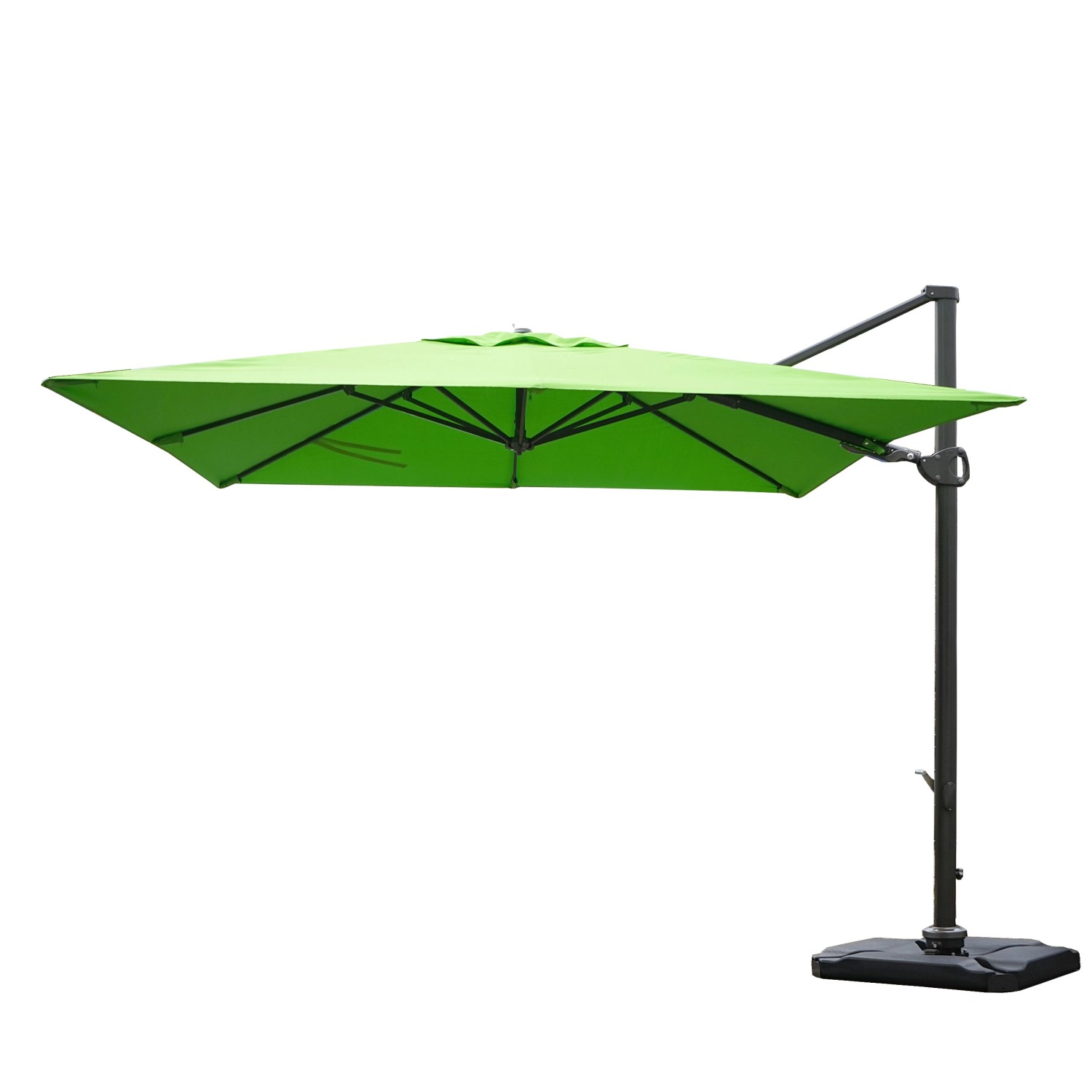 MCW Ampelschirm A39 3x3m Drehbar Grün mit Ständer