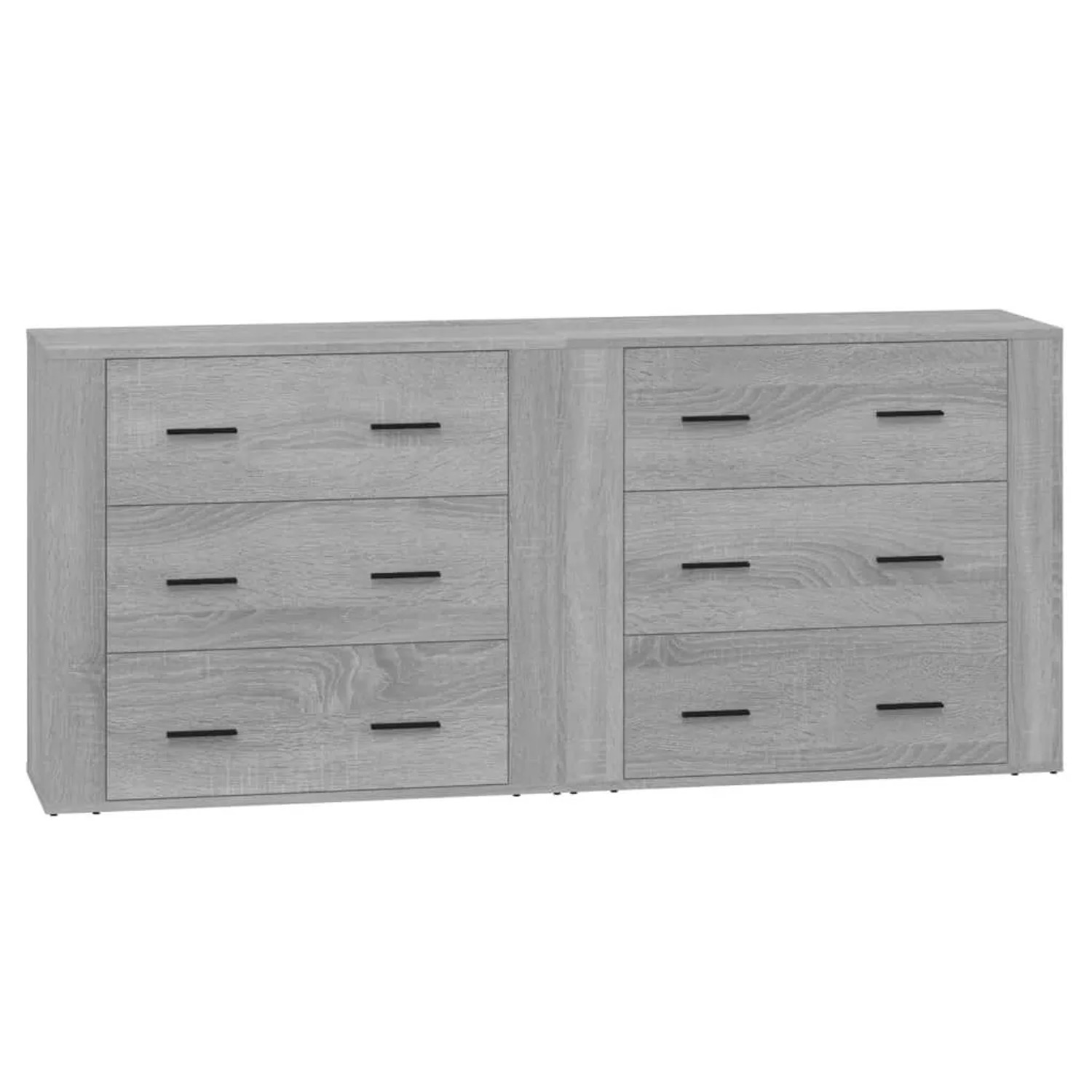 vidaXL Sideboards 2 Stk Grau Sonoma Holzwerkstoff 3185413