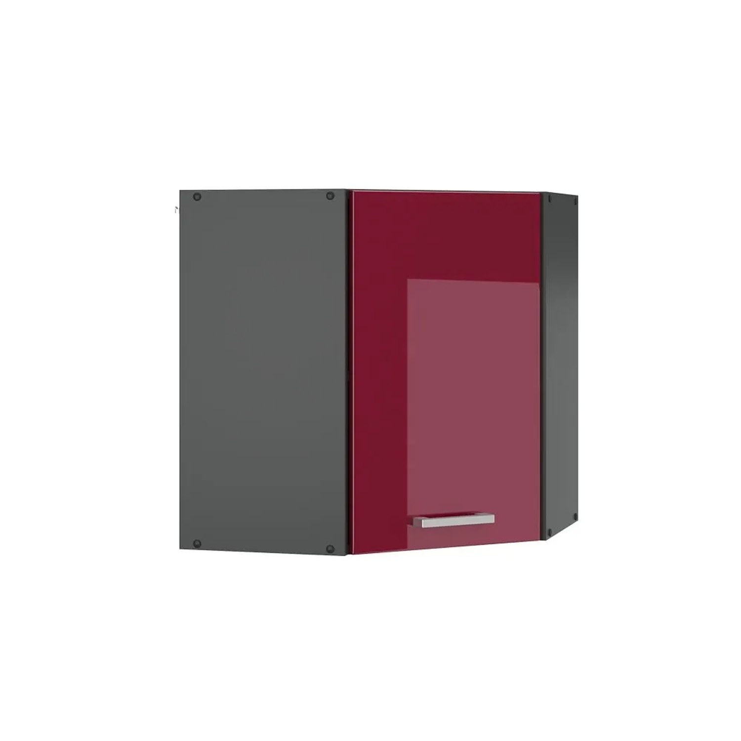 Vicco Eckhängeschrank R-Line Rot Hochglanz 57 x 60 Opt2