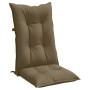 Melange Taupe Hochlehner-Auflage aus weichem Stoff, gesteppt für Komfort. Ideal als Sitzkissen für Gartenstühle.