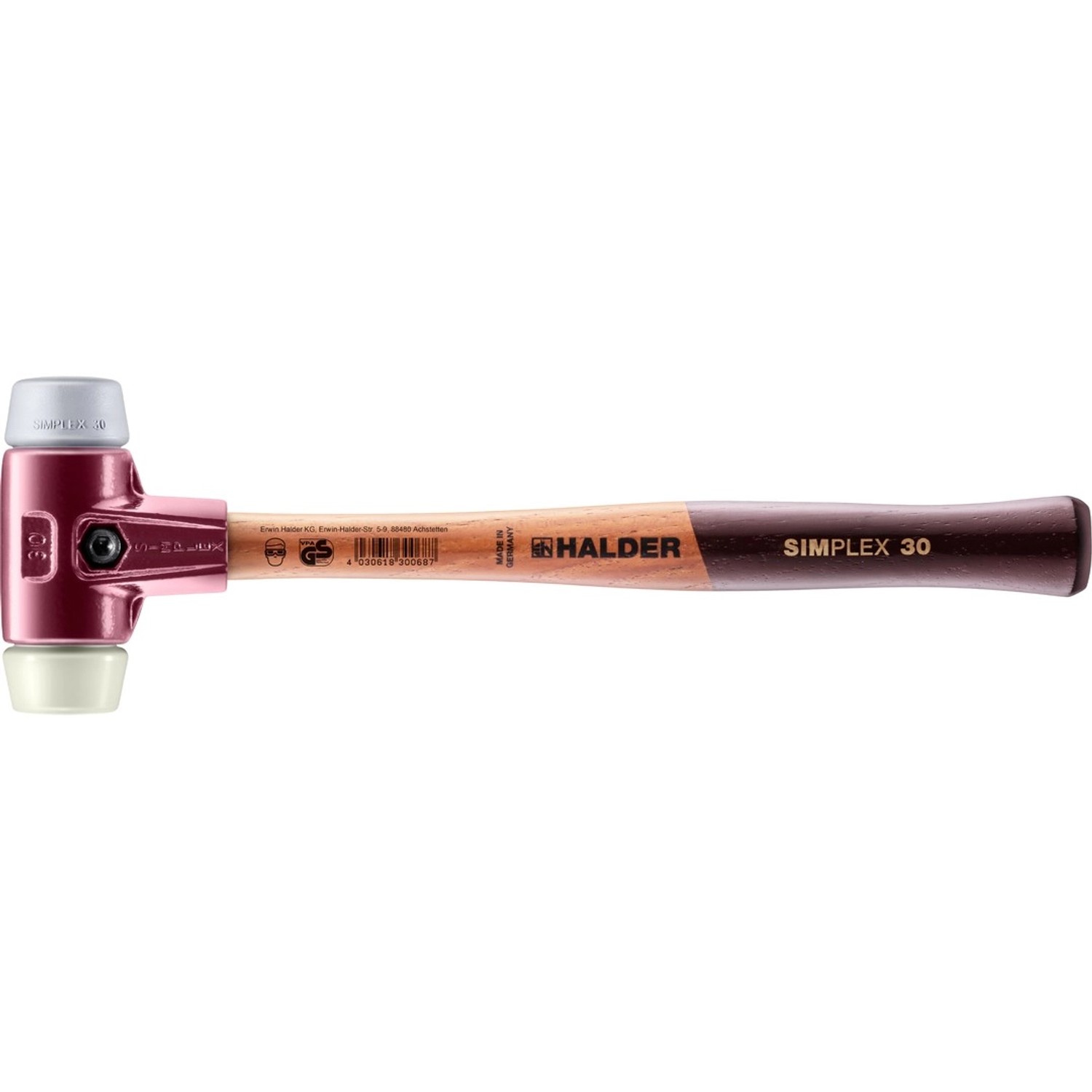 Halder Simplex Schonhammer Ø 30 mm TPE-mid Grau   Nylon mit Tempergussgehäu günstig online kaufen