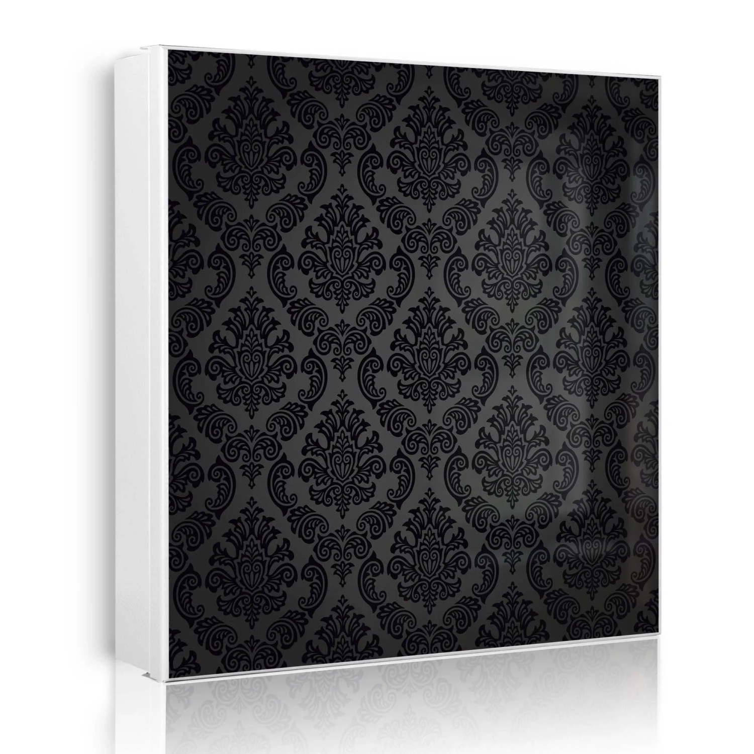 Banjado Großer Schlüsselkasten Metall 30x30cm Weiß Scharnier Rechts 50 Haken Beschreibbar Magnetisch Motiv Black Deluxe