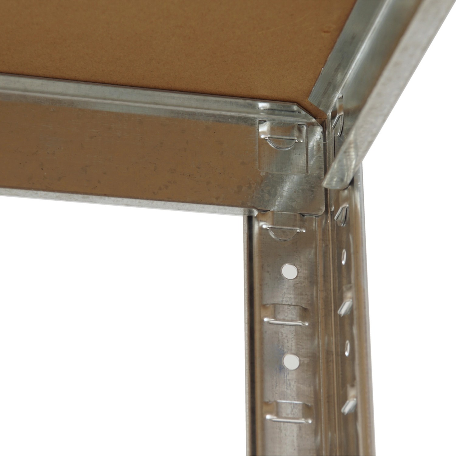 Detailaufnahme: TRUTZHOLM Reifenregal, verzinkter Stahl, Stecksystem, MDF-Boden