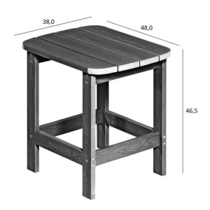NEG Adirondack Beistelltisch MARCY Braungrau aus Kunststoff mit Holzmaserung, Maße 38x46,5x48 cm.