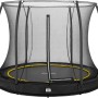 Schwarzes Salta Comfort Edition Bodentrampolin ø 251 cm mit Sicherheitsnetz.