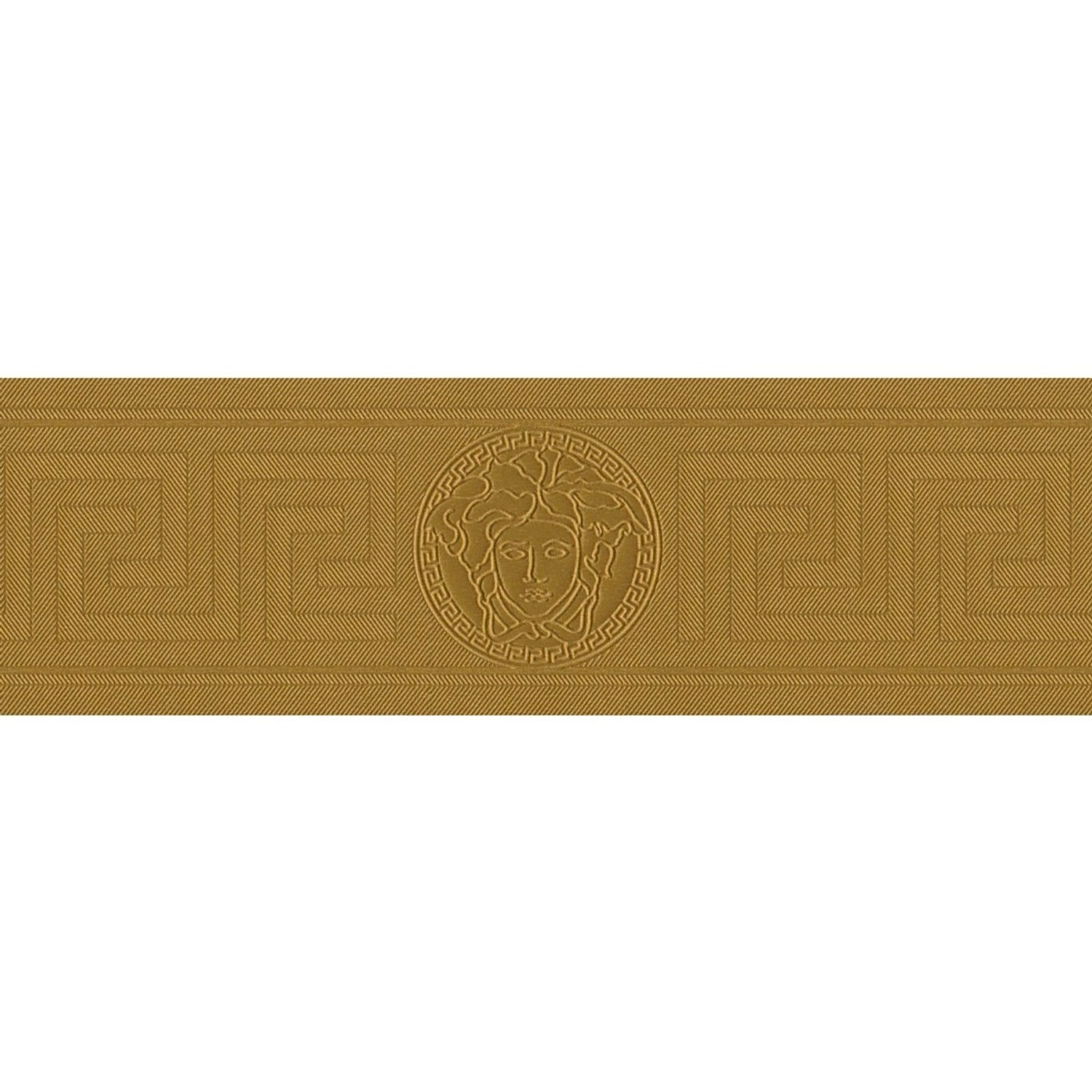 Bricoflor Neobarock Tapeten Bordüre in Gold Edle Tapetenborte mit Mäander Design Medusa Tapete mit Metallic Effekt Ideal für Schlafzimmer 30