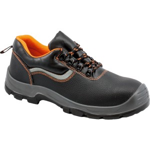 Workpower Halbschuh S3 Genua, schwarz-orange, Gr. 41. Sicherheitsschuh mit Stahlkappe und durchtrittsicherer Sohle.