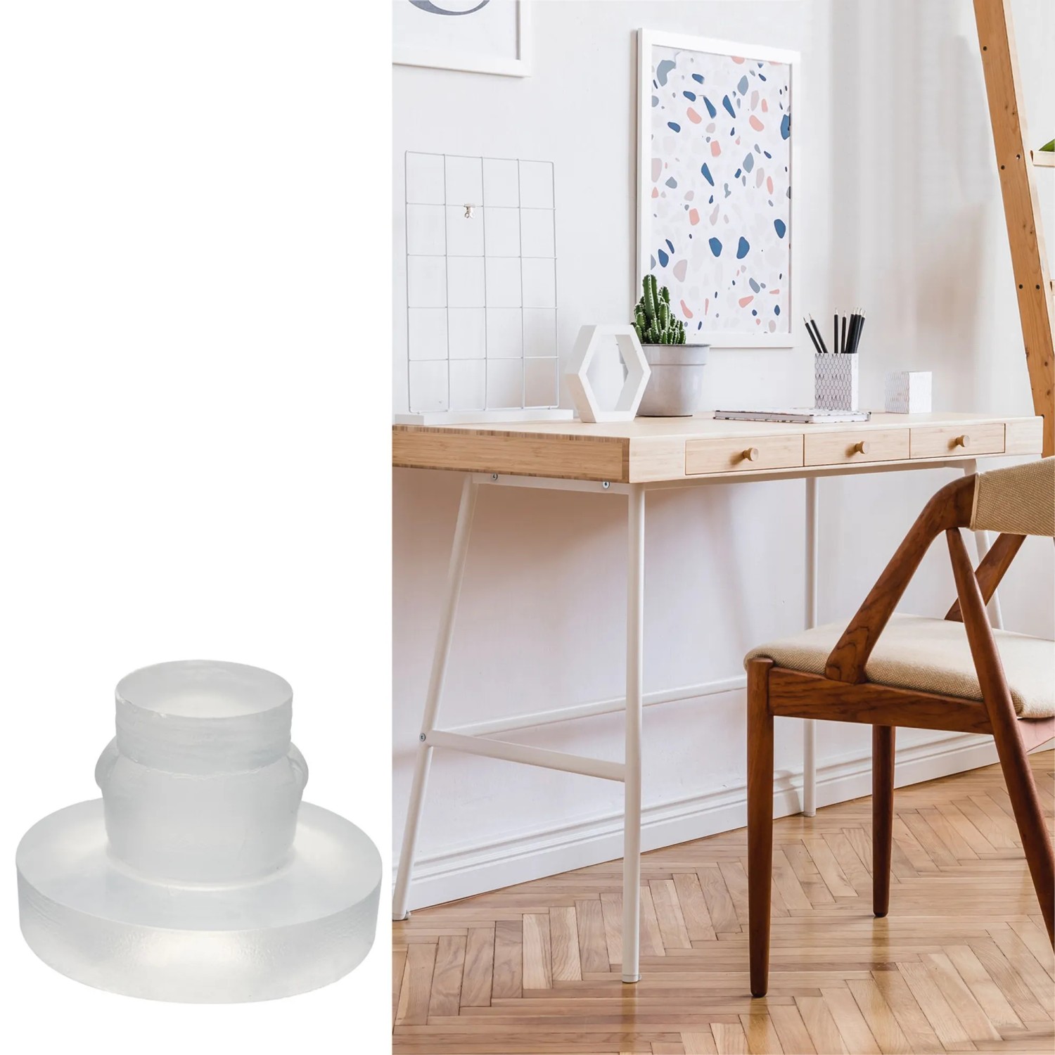 Wagner Elastikpuffer-Set, 4 transparente Möbelgleiter Ø 12 mm, zum Schutz von Oberflächen.