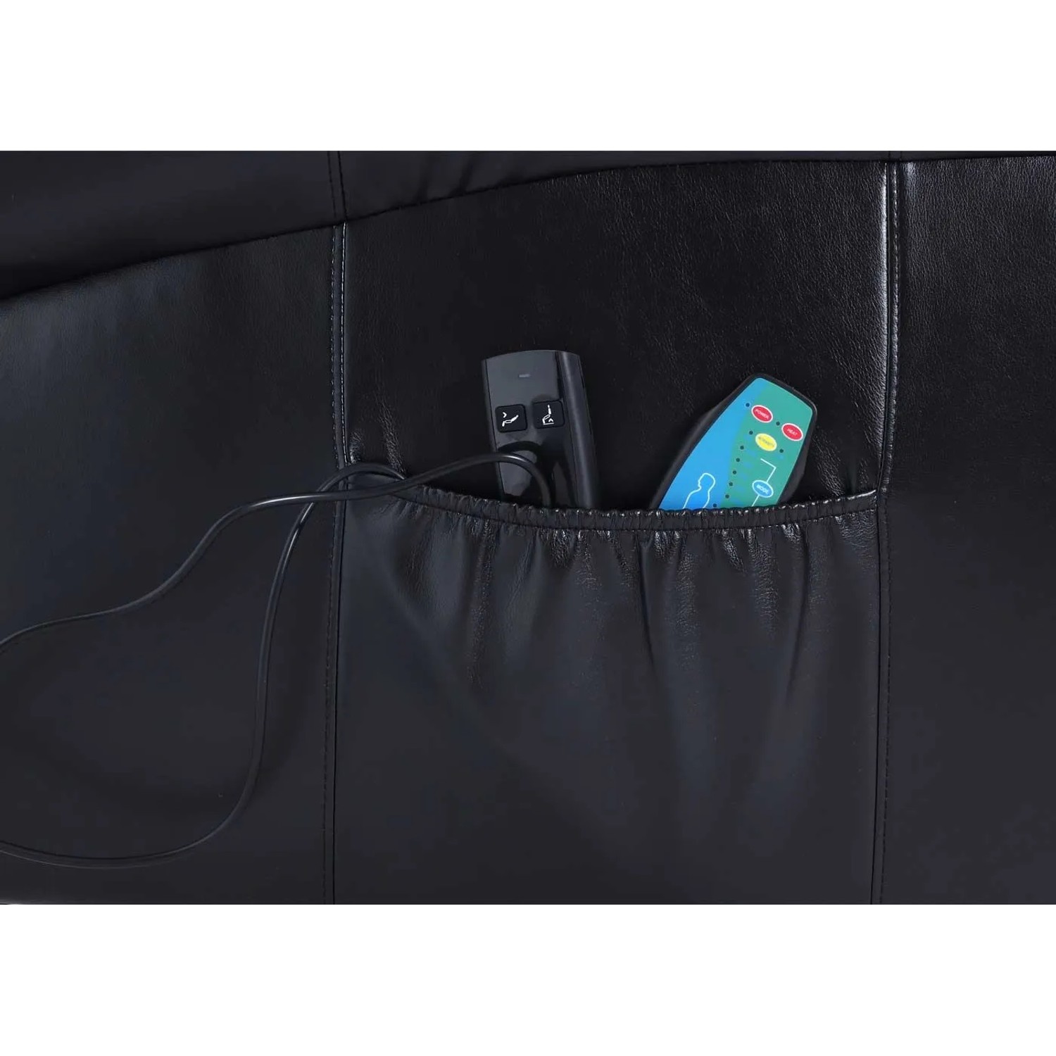 Berlinlodge Massage-Fernsehsessel HxBxT 144x83x83 cm Sitzhöhe 50 cm Liegefunktion Aufstehhilfe Heizfunktion Kunstleder Schwarz Massagesessel Sessel_8