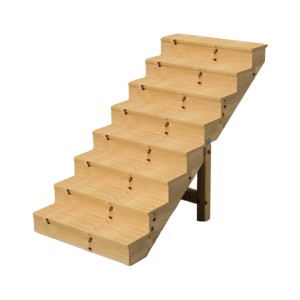 Vinuovo Holztreppe, 8 Stufen, 80cm breit, mit Setzstufen. Außentreppe aus Nadelholz, kesseldruckimprägniert.