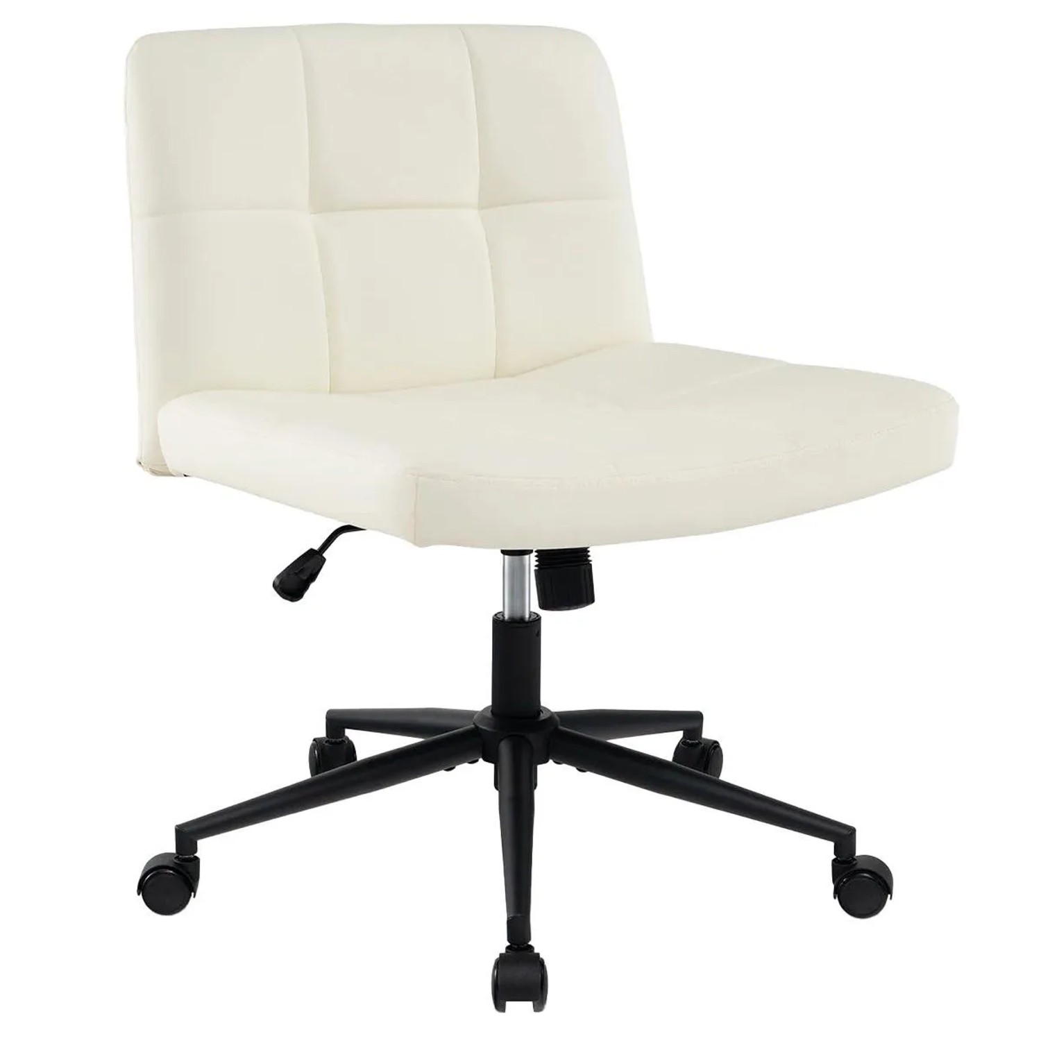 Costway Bürostuhl Ohne Armlehnen Schreibtischstuhl mit Rollen Beige günstig online kaufen