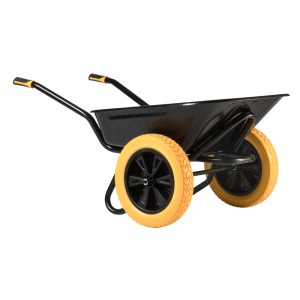 Haemmerlin Schubkarre Aktiv Excellium Twin, 100 l, lackiert, mit zwei PU-Rädern für hohe Stabilität.