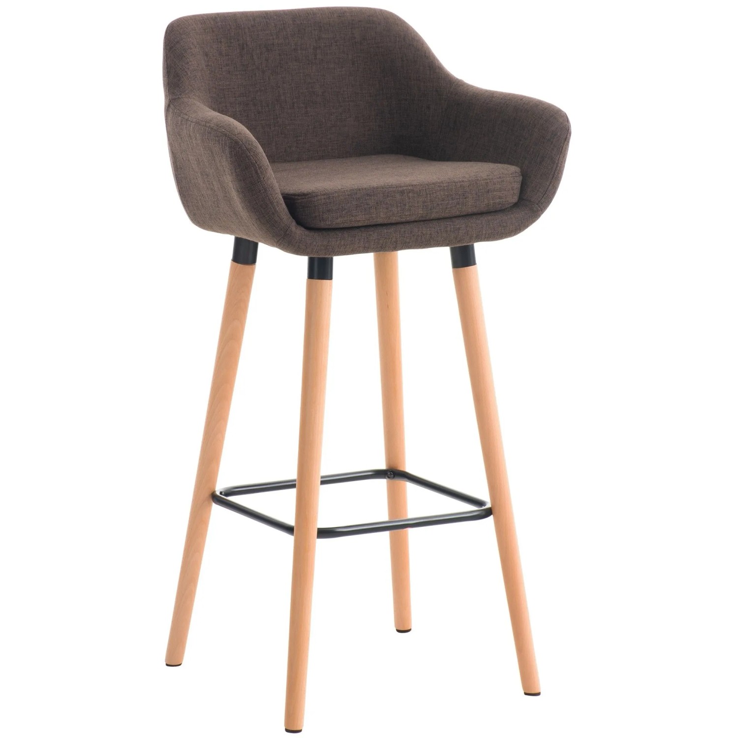 DELUKE Barhocker Mit Lehne Braun VILO Stoffbezug 99x55x46cm Barhocker Mit Lehne Tresenhocker Barstuhl Thekenhocker