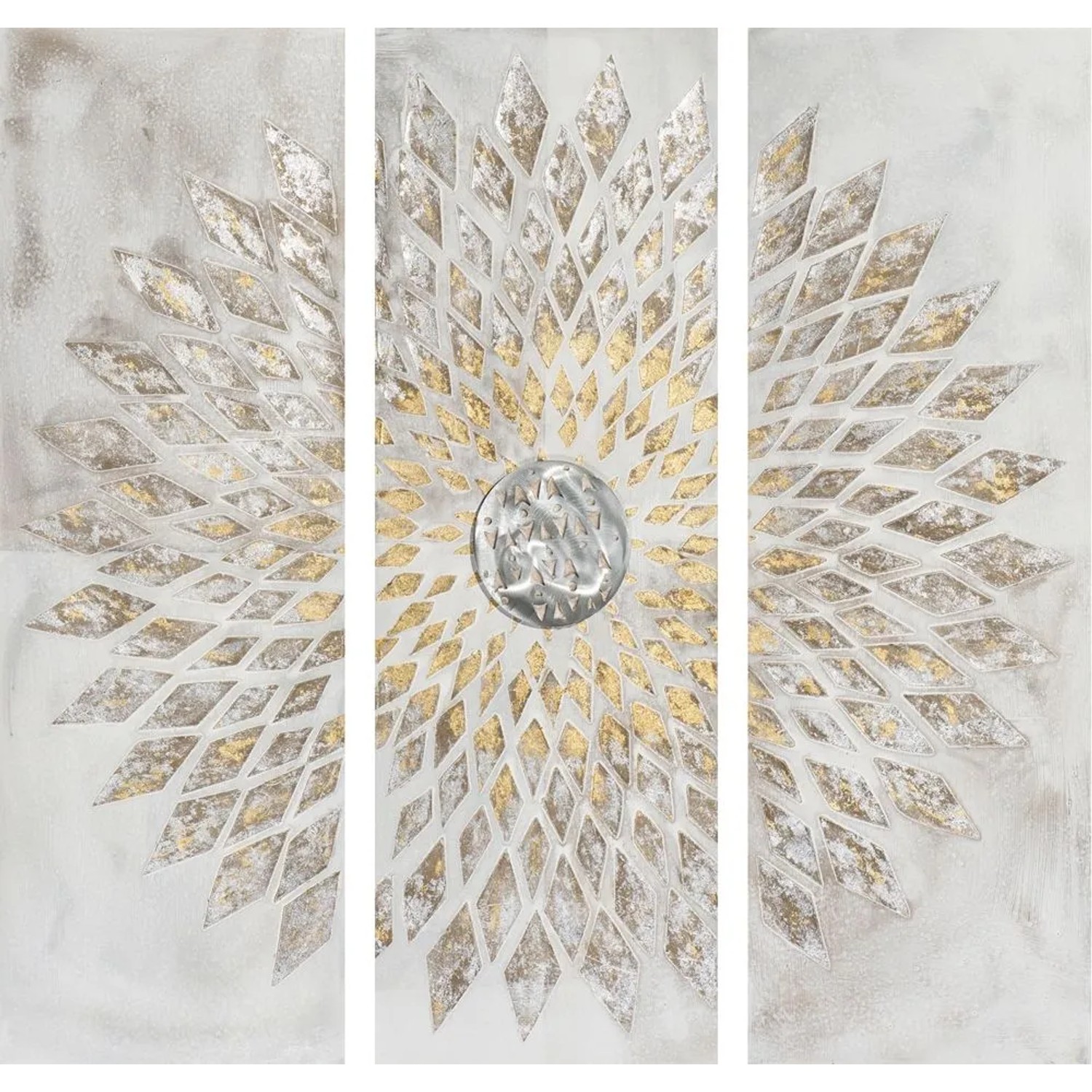 Art Universe Leinwandbild Elegantes Mandala Triptychon 120 x 120 cm