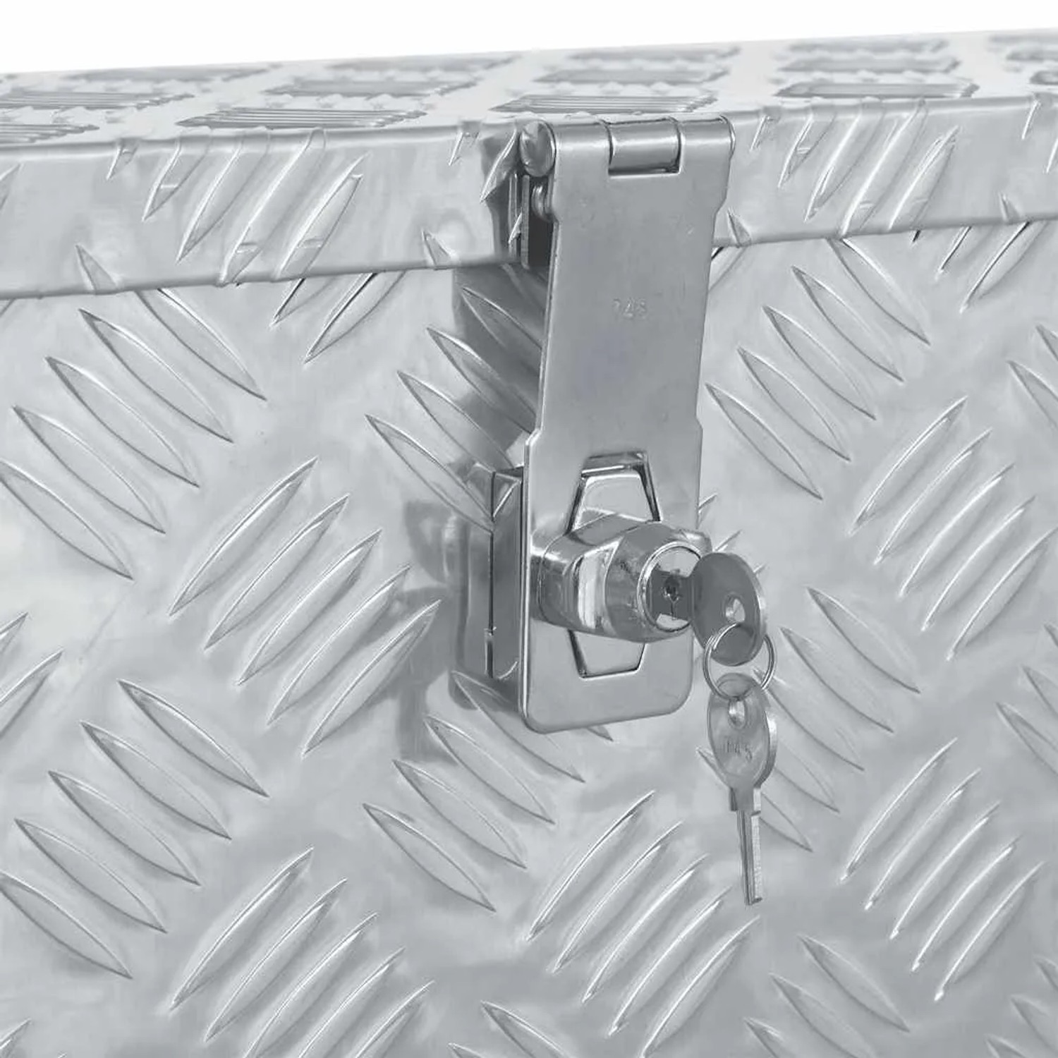 DELUKE Aluminiumbox Mit Deckel Abschließbar Alubox Deichselbox Alu Anhängerbox Werkzeugkiste Transportbox Metallkiste 80,5x22x22cm Silber_6