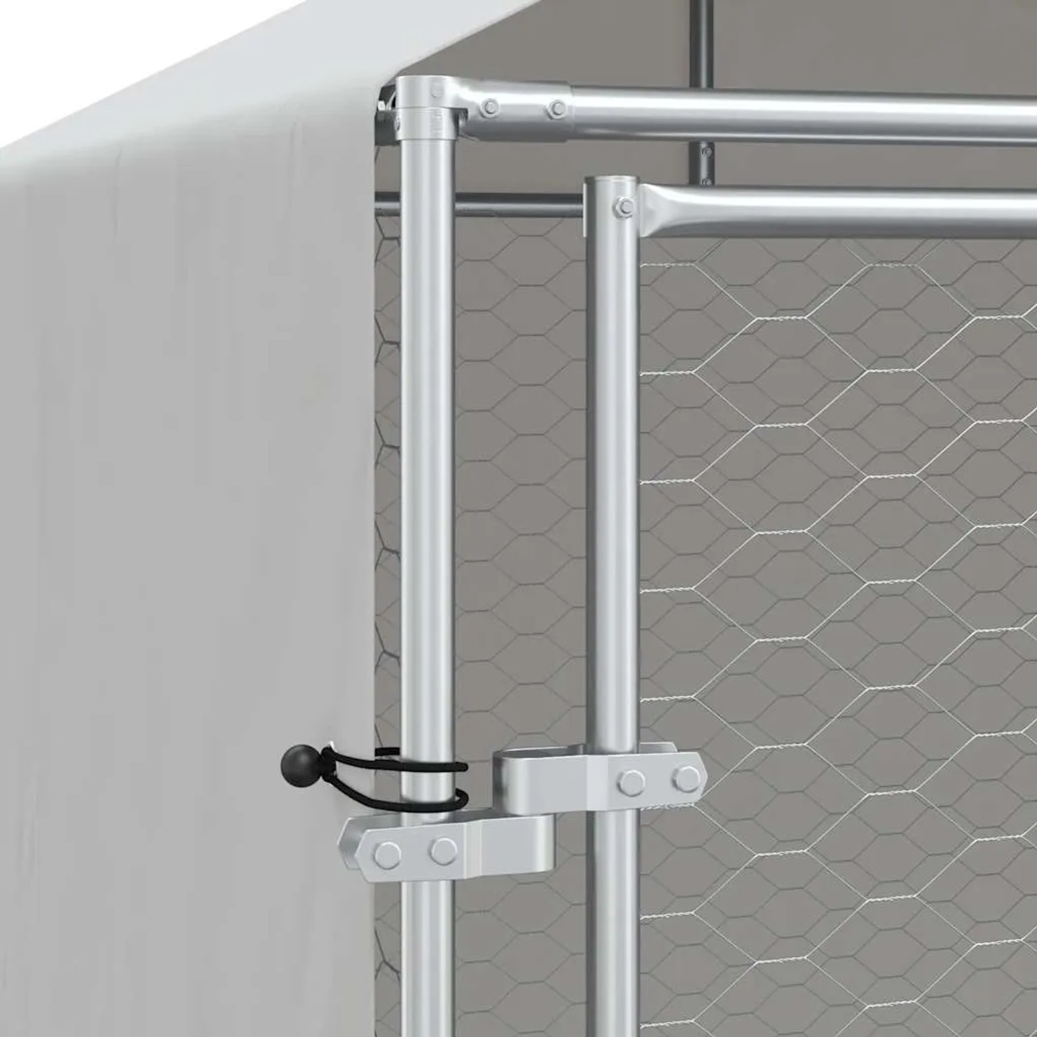 vidaXL Outdoor-Hundezwinger mit Dach Silbern 2x6x2,5m Verzinkter Stahl 3190475_8