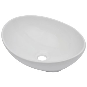 Ovales, weißes Keramik Waschbecken für Badmöbel-Set, Aufsatzwaschbecken.