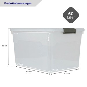 Proregal Aufbewahrungsbox Mit Deckel 60L 4er Set Extra Groß Rollen Transparent Stapelbar Kunststoffbox Verschlussclips Stapelbox Aufbewahrungsbehälter
