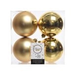 Kaemingk Weihnachtsbaumkugeln Bruchfest  10 cm 4 Stueck Gold Glanz