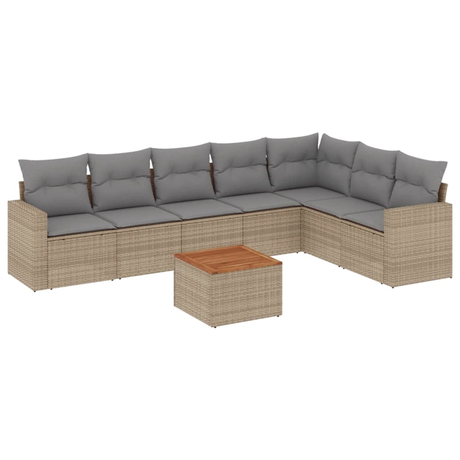 vidaXL 8-Tlg Garten-Sofagarnitur mit Kissen Beige Poly Rattan 3256486 günstig online kaufen