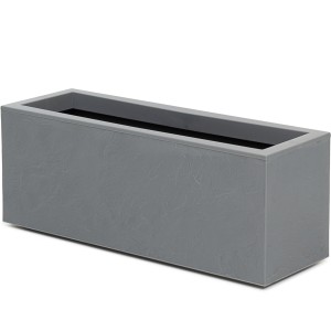 Grauer Ondis24 Balkonkasten Vulkan, 25 L, mit Gesteinsoptik. Pflanzgefäß für Balkon und Terrasse.