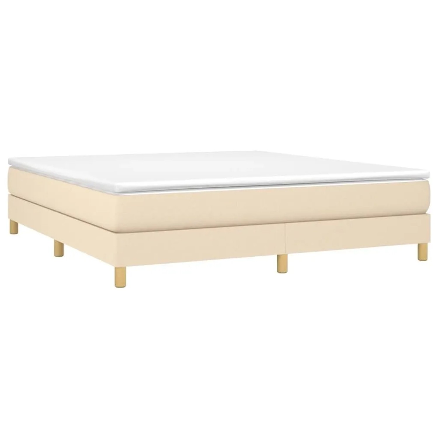 vidaXL Boxspringbett mit Matratze Creme 160x200 cm Stoff 3144188 günstig online kaufen