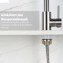 AICA Wasserhahn 360° Drehbare Wassersparende Silber Küchenarmatur Hochdruckfestes Design aus 304 Edelstahl Gefertigt Kaltes/Warmes Wasser_8