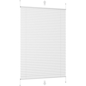 Sekey Plissee Faltrollo 70x100cm in Weiß, ohne Bohren am Fensterrahmen montiert.
