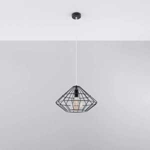 Schwarze Sollux Lighting Hängeleuchte Umberto im Diamant-Design für Lampen & Leuchten.
