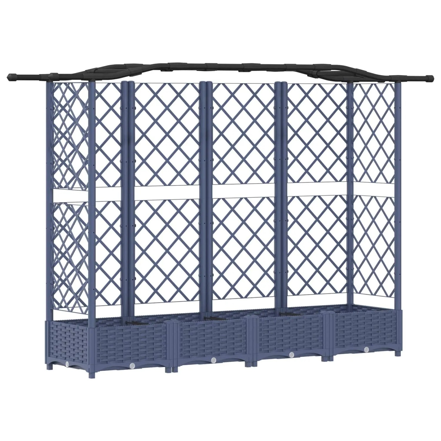 vidaXL Hochbeet mit Rankgitter und Dach Grau 203,5 x 40 x 125 cm PP 42032559