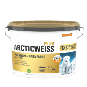 OBI Wandfarbe Arcticweiss Plus Weiß Matt 10 l