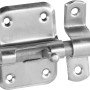 Grendelriegel, weiß pulverbeschichtet, 75x40mm, zur Sicherung von Möbeltüren.