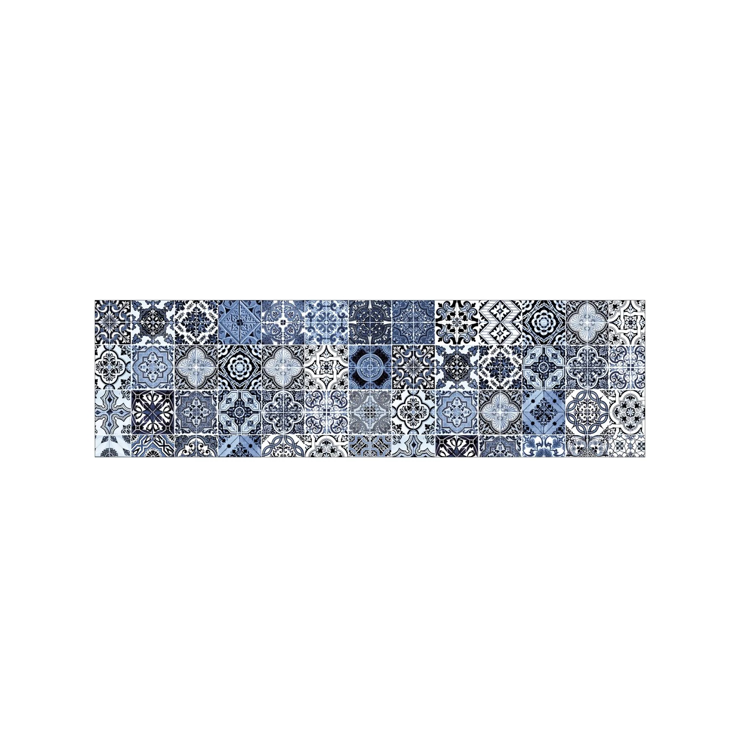 MySpotti Küchenrückwand Profix Cucina Stefano Fliese 210 x 60 cm Blau-Weiß