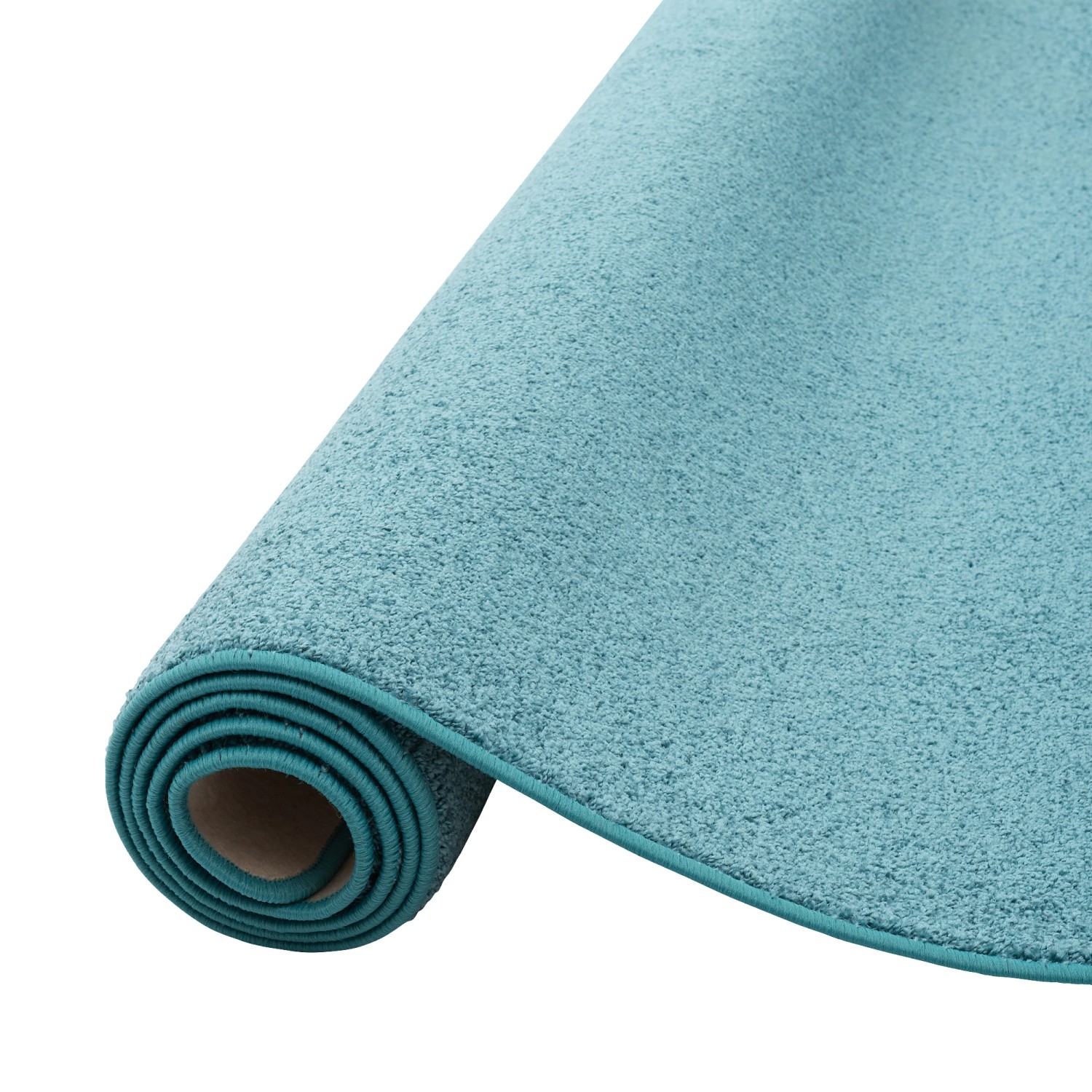 Gerollter petrolfarbener Snapstyle Hochflor Teppichläufer Cottage, 80x320cm.