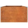 Rostfarbenes vidaXL Hochbeet aus Cortenstahl, 160x80x45 cm.