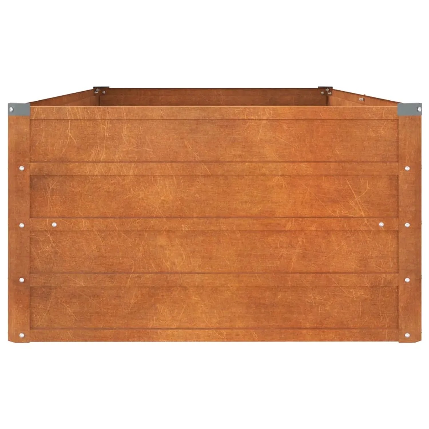Rostfarbenes vidaXL Hochbeet aus Cortenstahl, 160x80x45 cm.