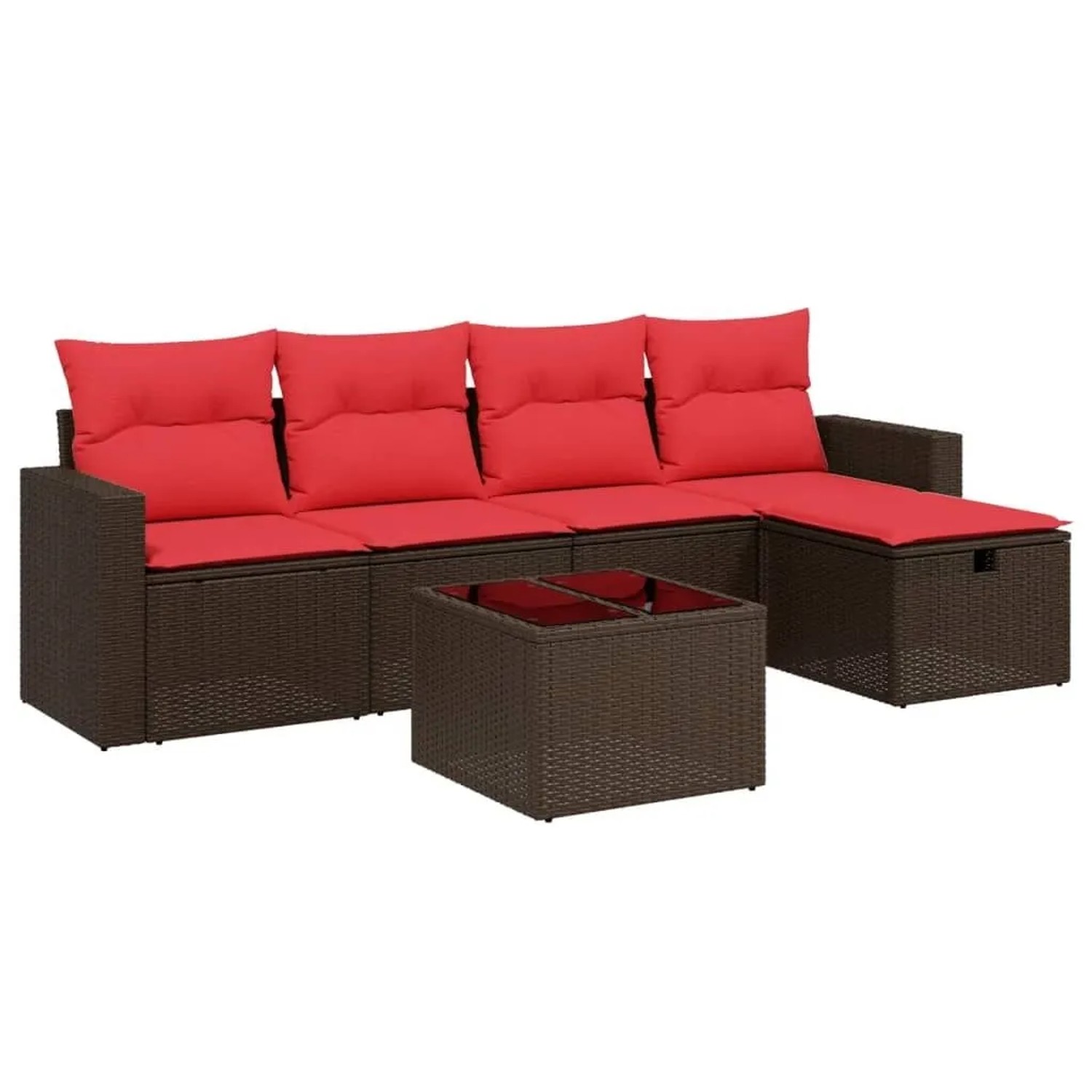 vidaXL 6-Tlg Gartensofa-Set mit Kissen Braun Polyrattan 3263480 günstig online kaufen