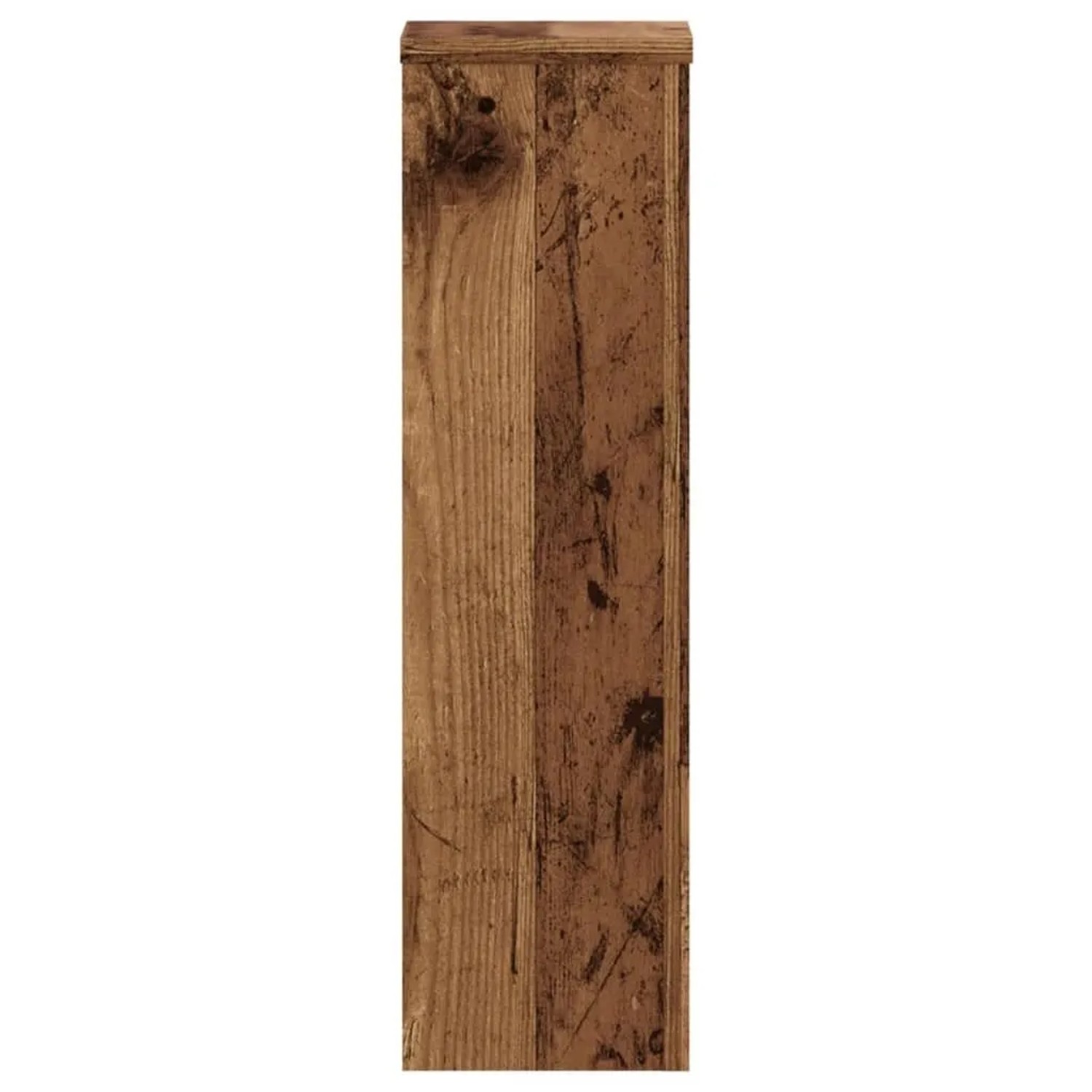 Brauner Pflanzenständer in Altholz-Optik aus Holzwerkstoff, 60 cm hoch, für Pflanztöpfe.
