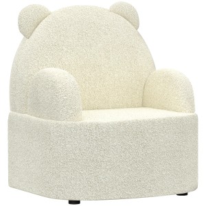 Beiger AIYAPLAY Kindersessel in Bärenform mit Teddyfleece Bezug.