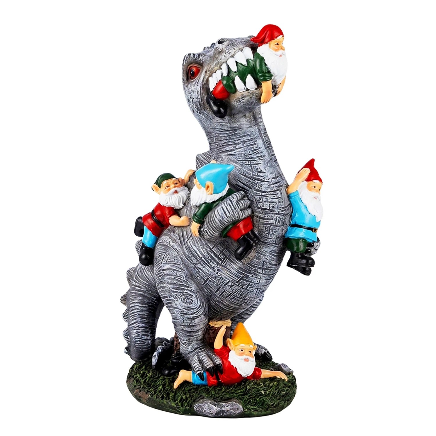Relaxdays T-Rex-Gartenfigur Polyresin Bunt Wetterfest Frostbeständig UV-Beständig 28,5 cm x 15,5 cm x 9 cm