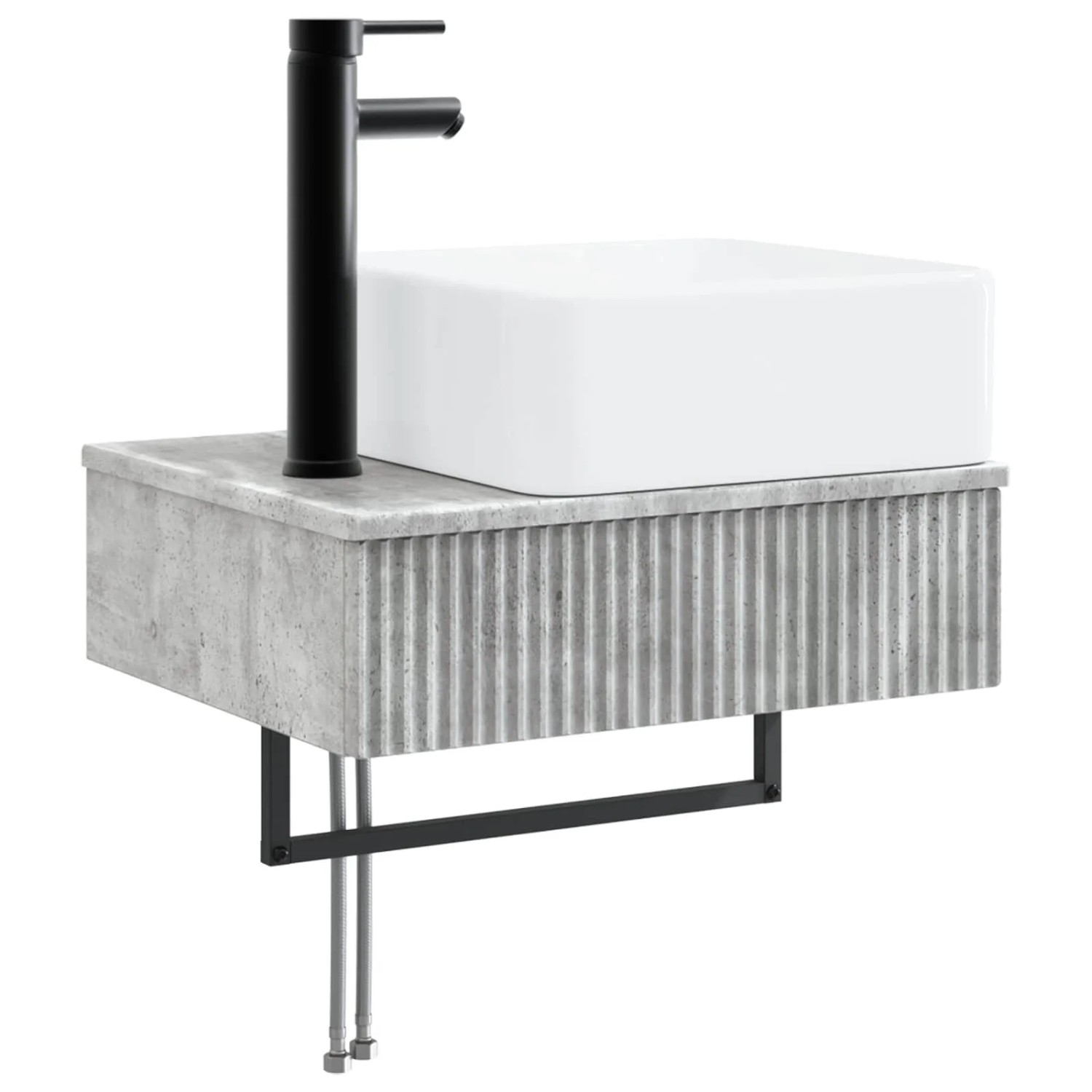 vidaXL Wandmontiertes Waschbecken Betongrau 53 x 35 x 39 cm 890211