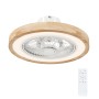 HOMCOM Deckenventilator mit LED-Beleuchtung, Holzoptik und Fernbedienung.