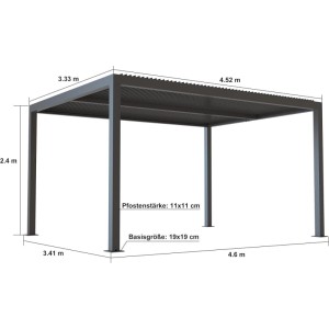 Purple Leaf Verstellbare Aluminium-Pergola Wetterschutz und UV-Schutz für Garten oder Terrasse
