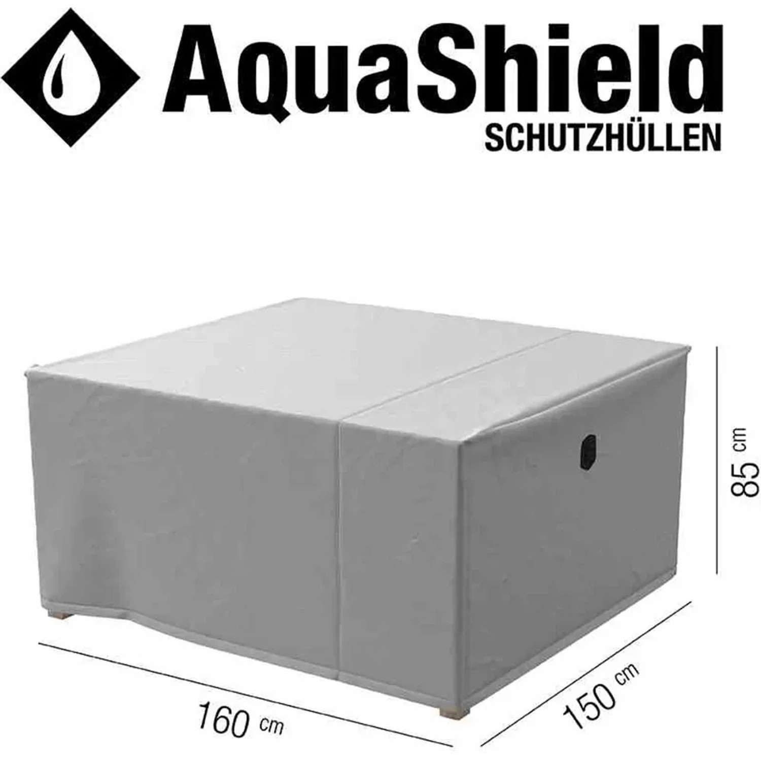 Hellgraue Siena Garden Schutzhülle für Sitzgruppen, 160x150x85 cm, AquaShield. Optimaler Schutz für Gartenmöbel.