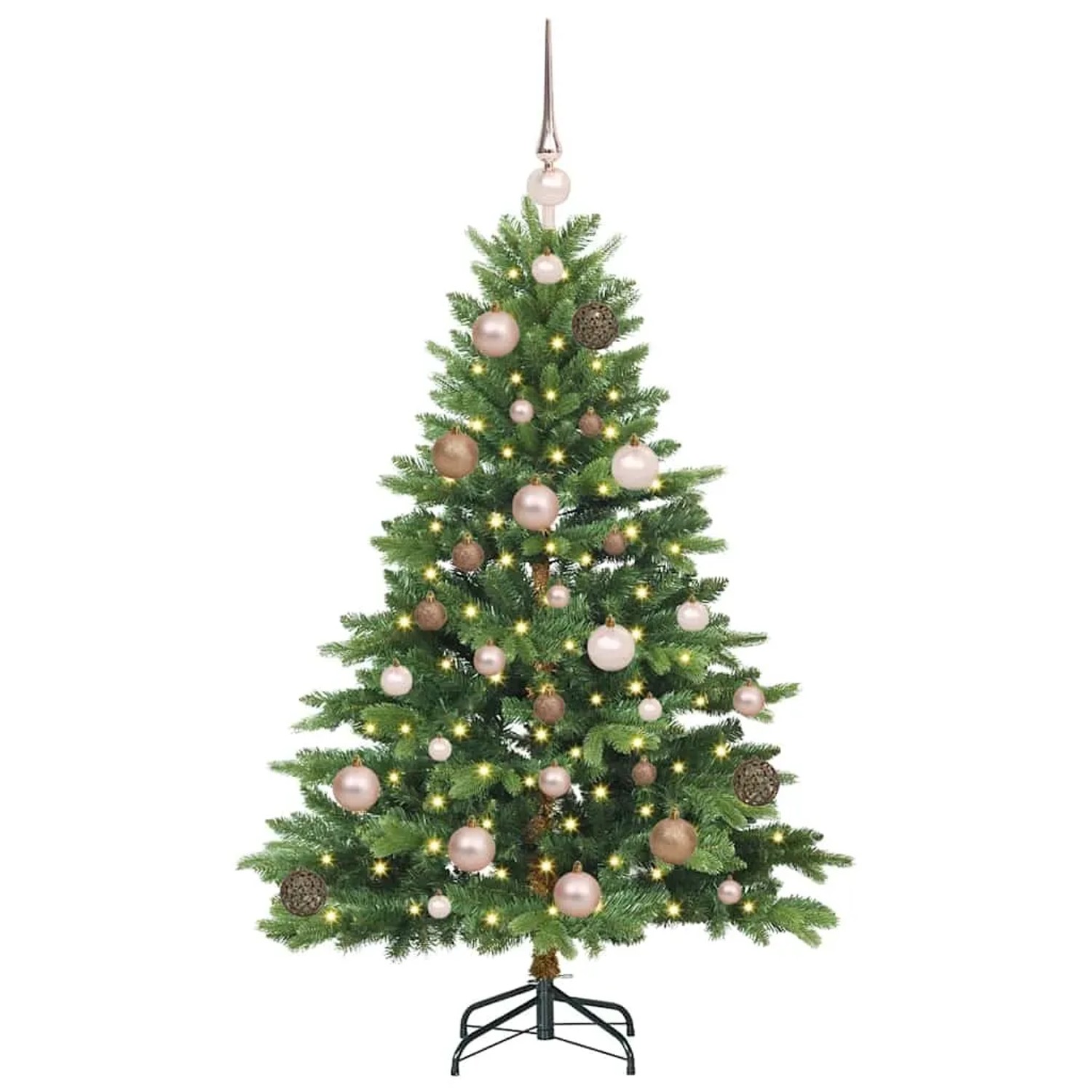 vidaXL Künstlicher Weihnachtsbaum mit 150 LEDs Grün 120 cm PE und PVC 3397521